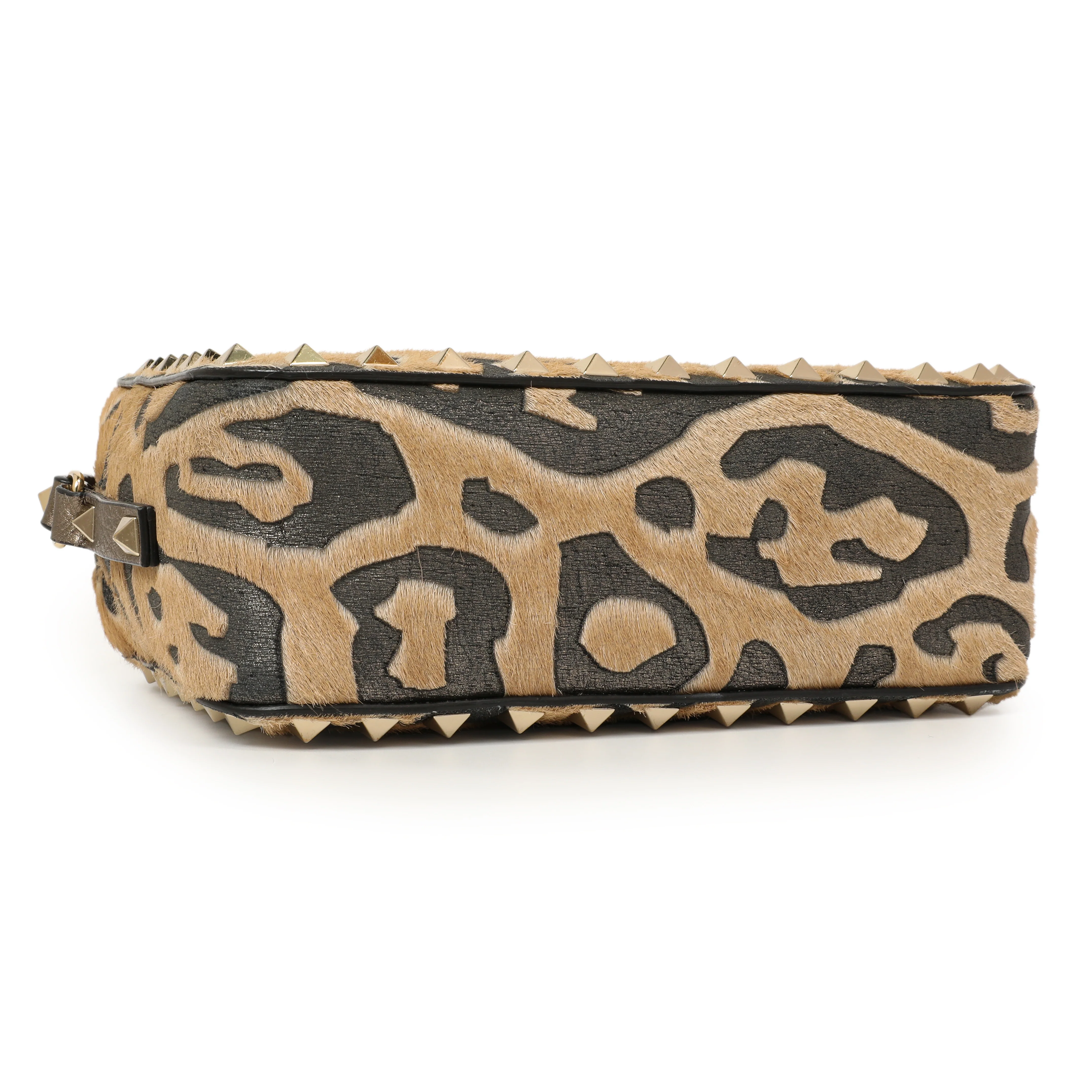 Valentino Calf Hair Leopard Rockstud Camera Crossbody - Image 3