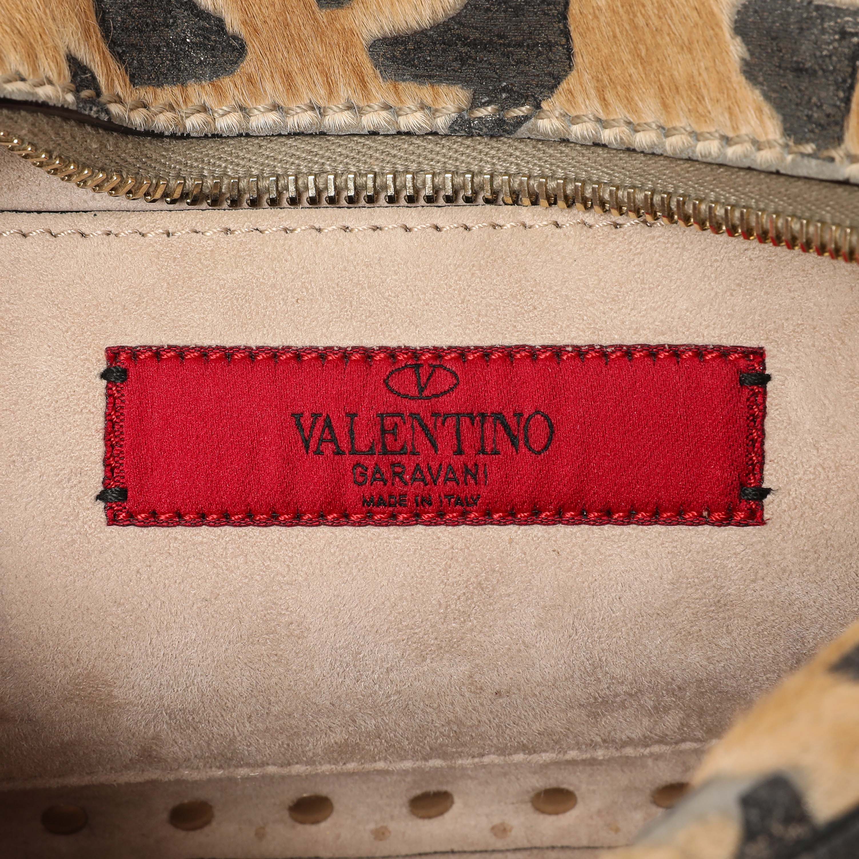 Valentino Calf Hair Leopard Rockstud Camera Crossbody - Image 5