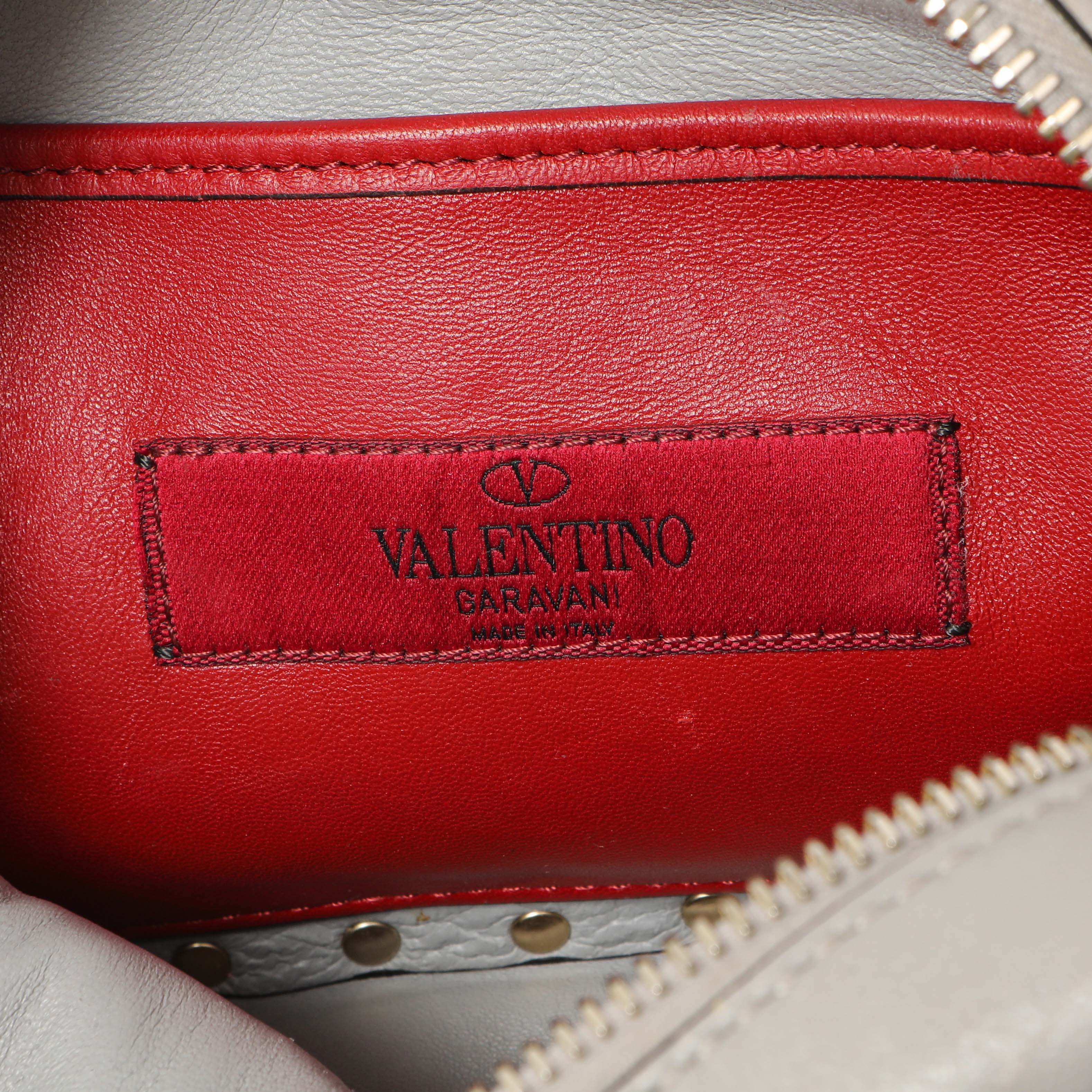 Valentino Grey Nappa Rockstud Spike Camera Crossbody Bag - Image 5