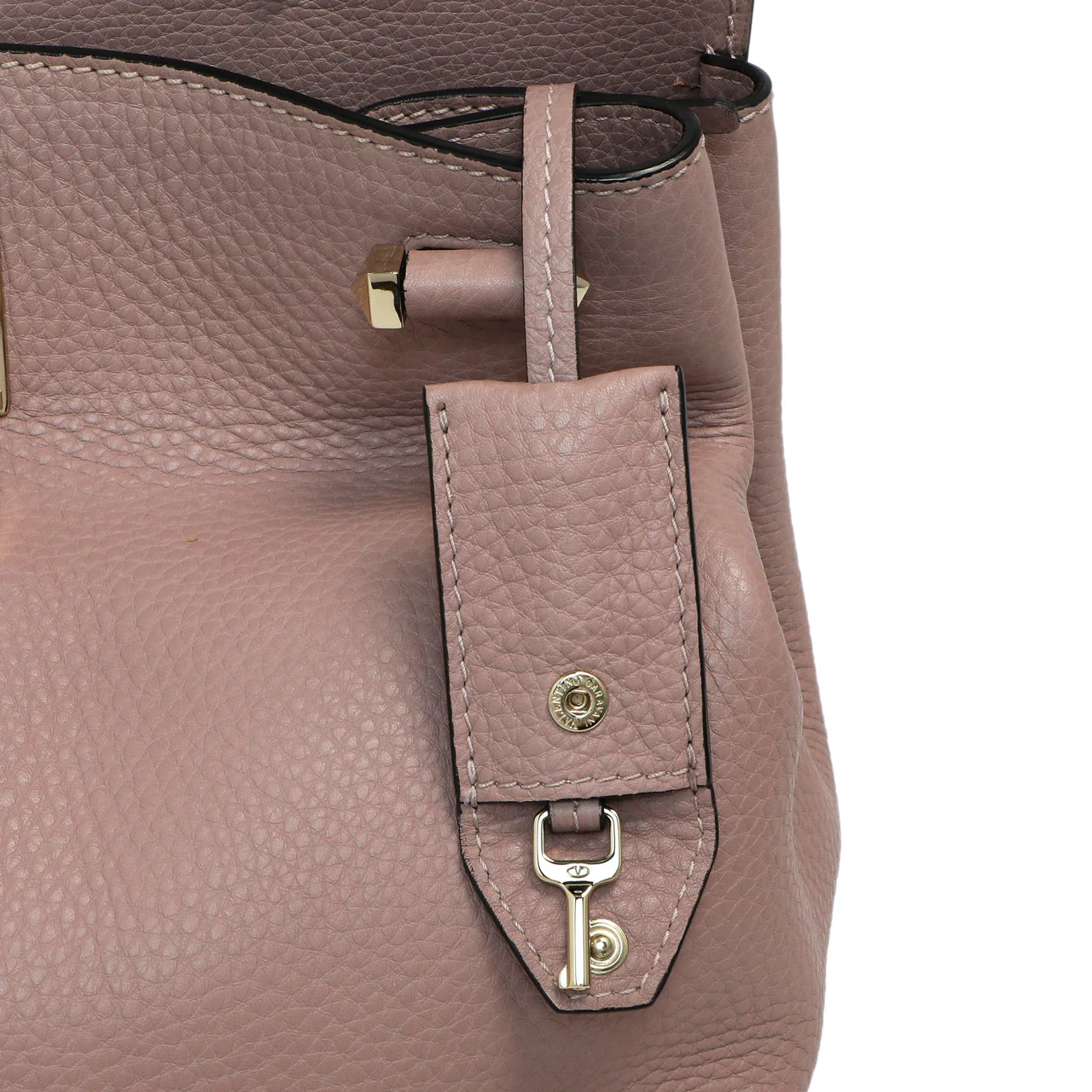 Valentino Mauve Pebbled Calfskin Medium Joylock Satchel - Image 14