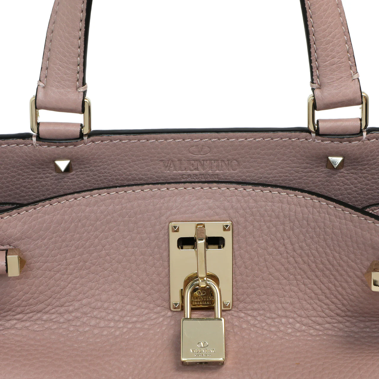 Valentino Mauve Pebbled Calfskin Medium Joylock Satchel - Image 16