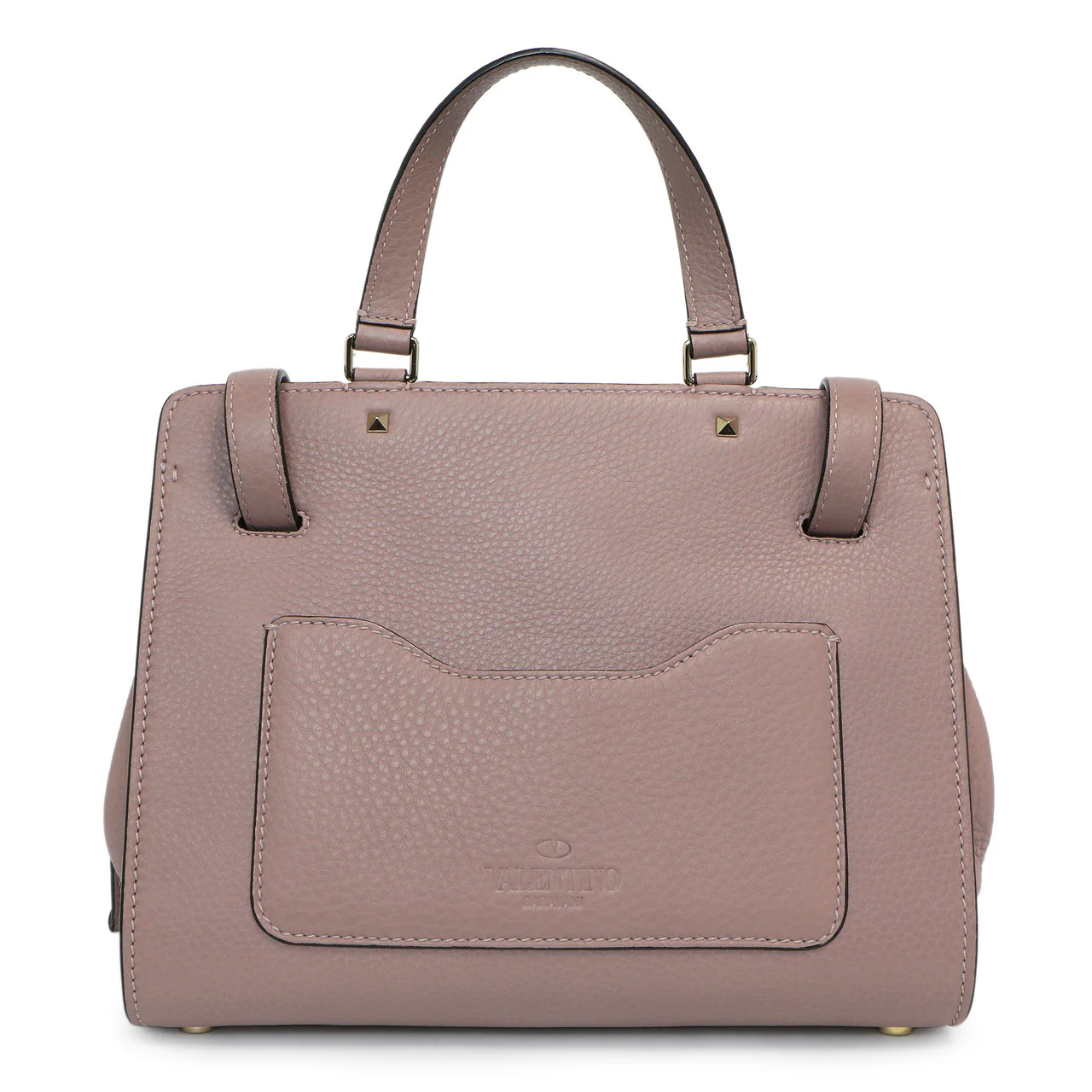 Valentino Mauve Pebbled Calfskin Medium Joylock Satchel - Image 3