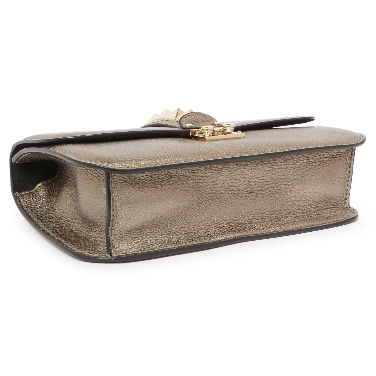 Valentino Metallic Vitello Medium Glam Lock Rockstud Flap - Image 3