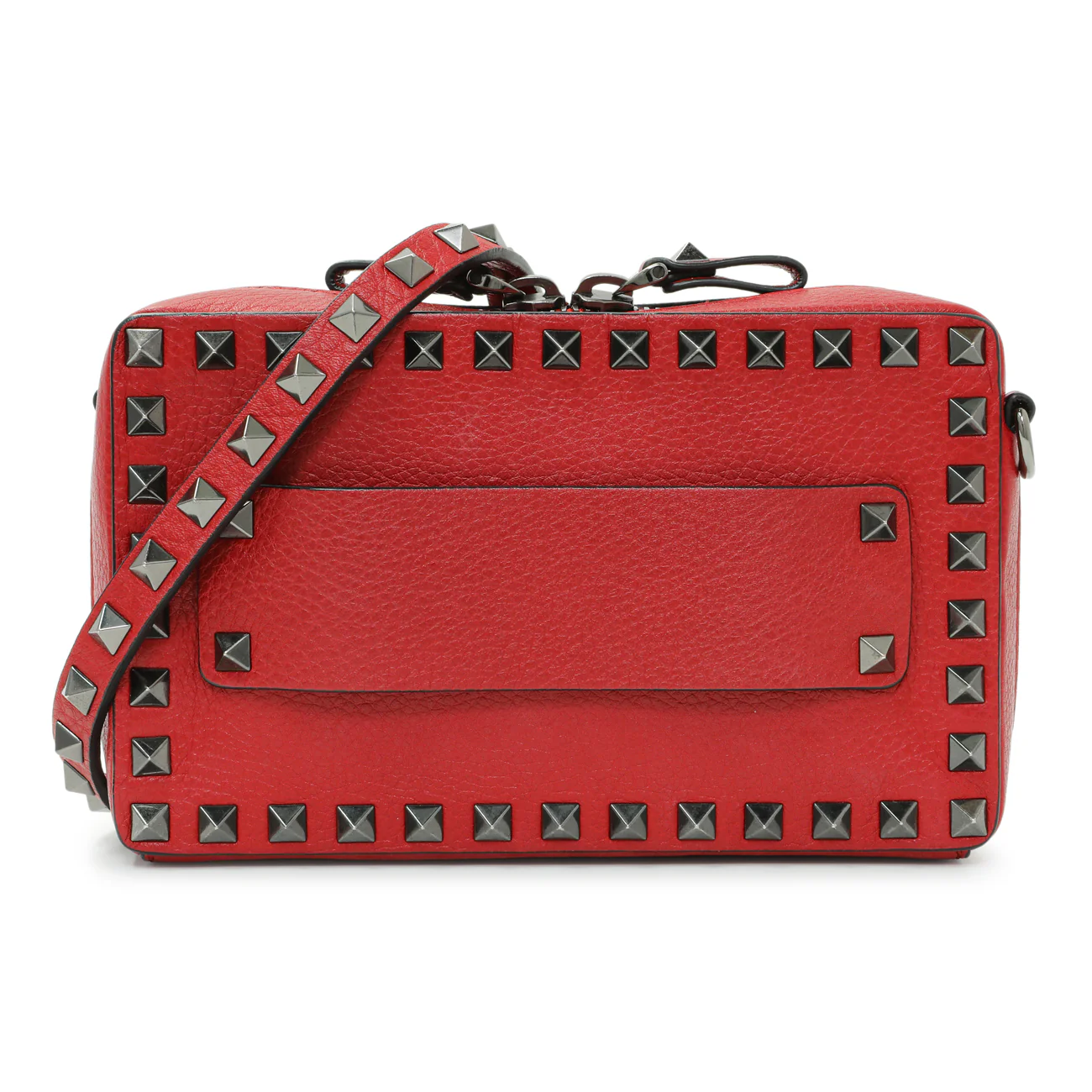 Valentino Pebbled Calfskin Rockstud Camera Bag