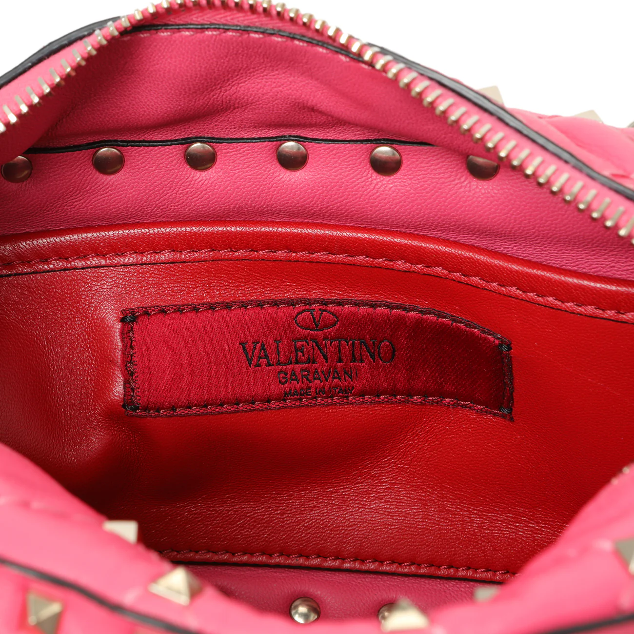 Valentino Pink Nappa Rockstud Spike Camera Bag - Image 5