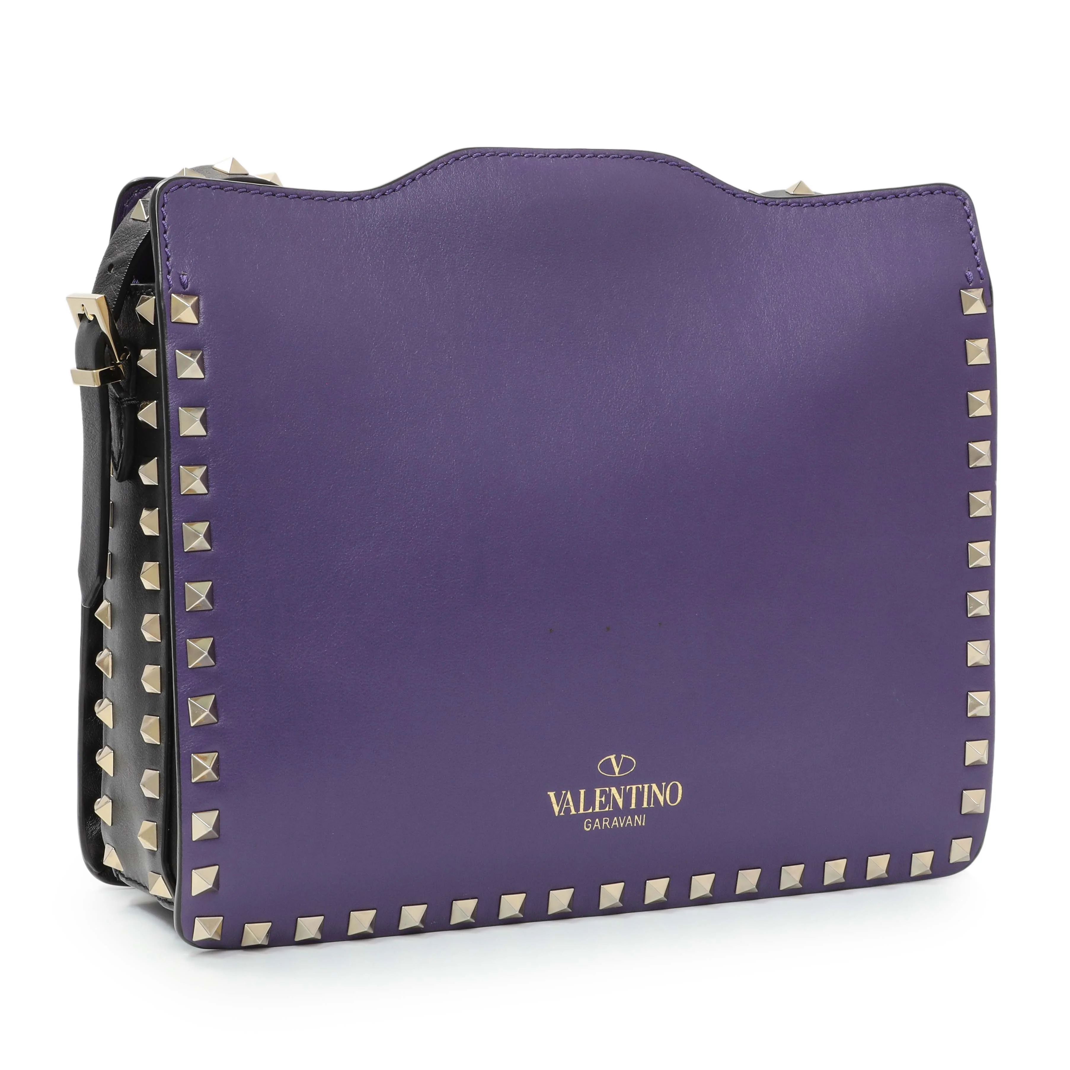 Valentino Purple Calfskin Rockstud Crossbody - Image 2