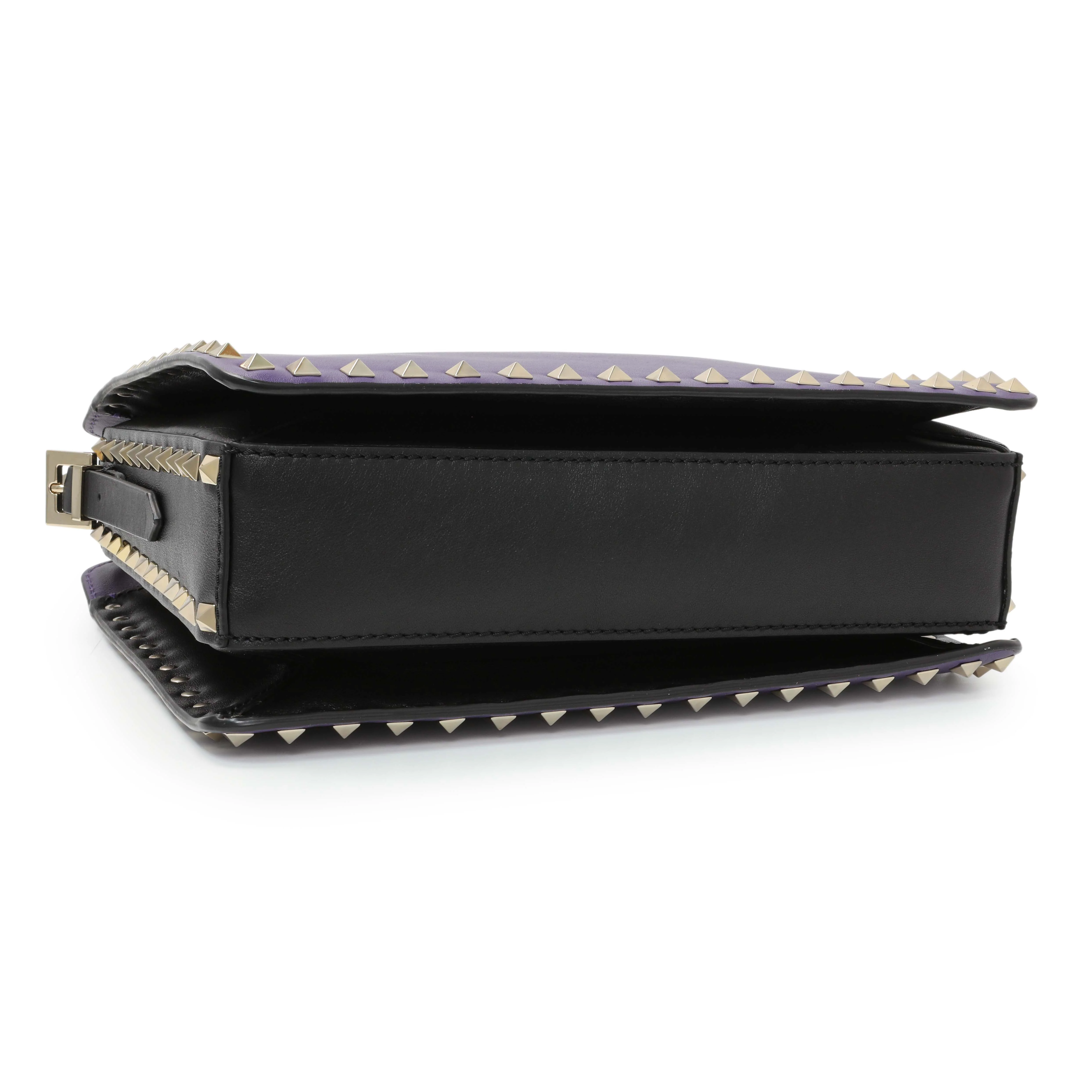 Valentino Purple Calfskin Rockstud Crossbody - Image 3