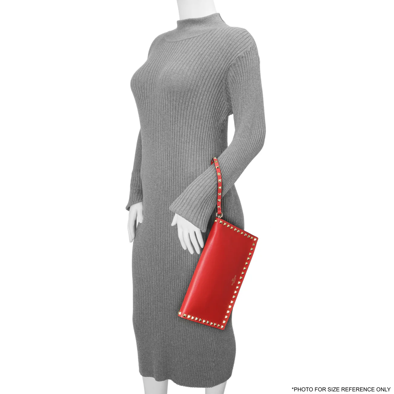 Valentino Red Nappa Rockstud Wristlet Clutch - Image 11