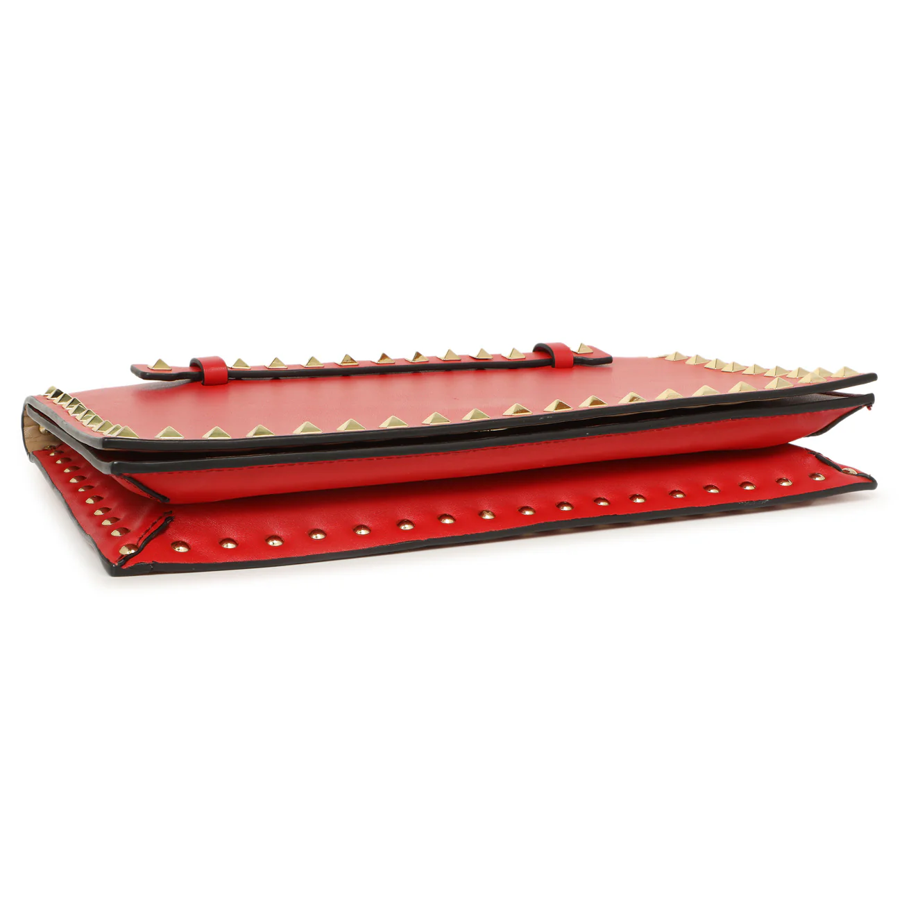 Valentino Red Nappa Rockstud Wristlet Clutch - Image 3