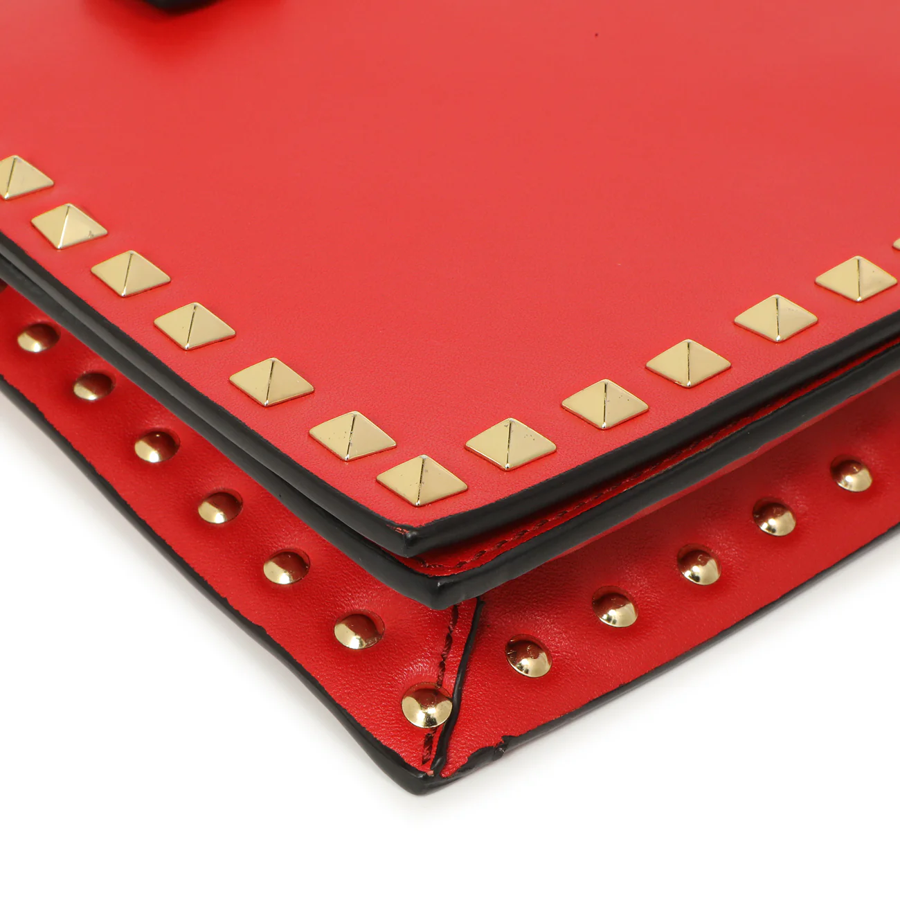 Valentino Red Nappa Rockstud Wristlet Clutch - Image 4