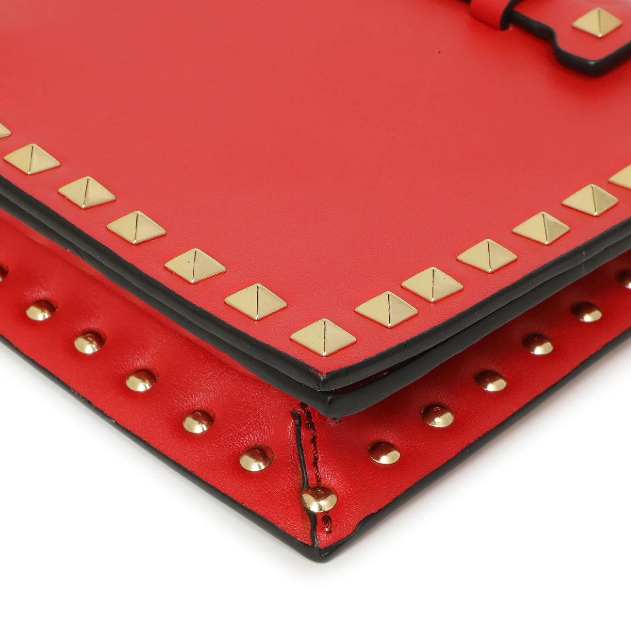 Valentino Red Nappa Rockstud Wristlet Clutch - Image 5