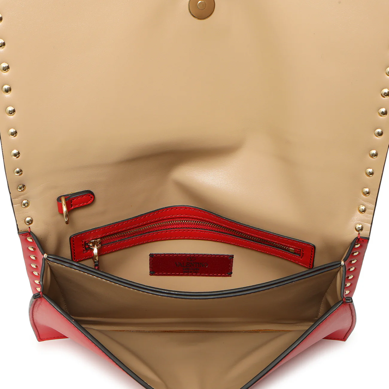 Valentino Red Nappa Rockstud Wristlet Clutch - Image 8