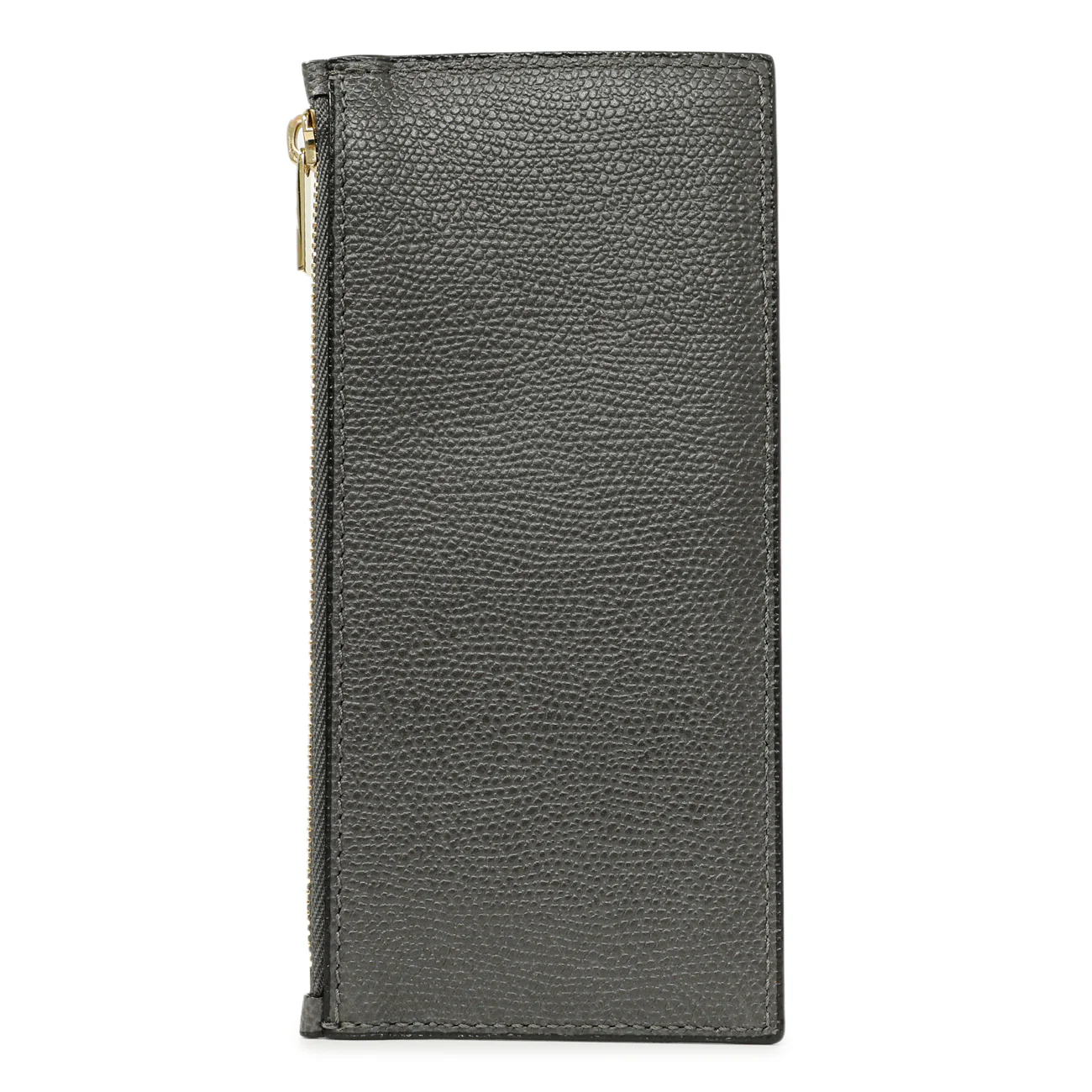 Valextra Grey Calfskin Card Holder With Zip - Image 2