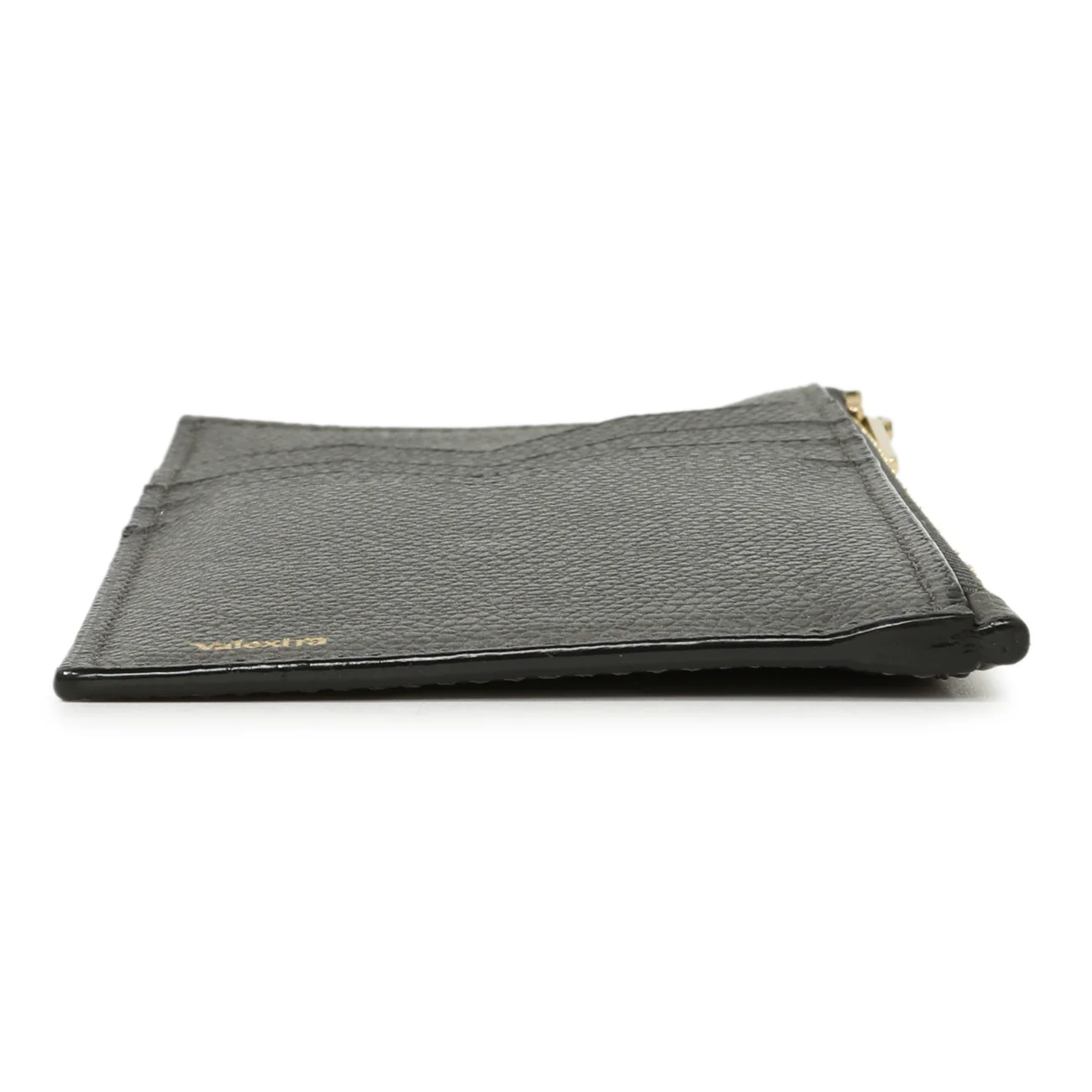 Valextra Grey Calfskin Card Holder With Zip - Image 3