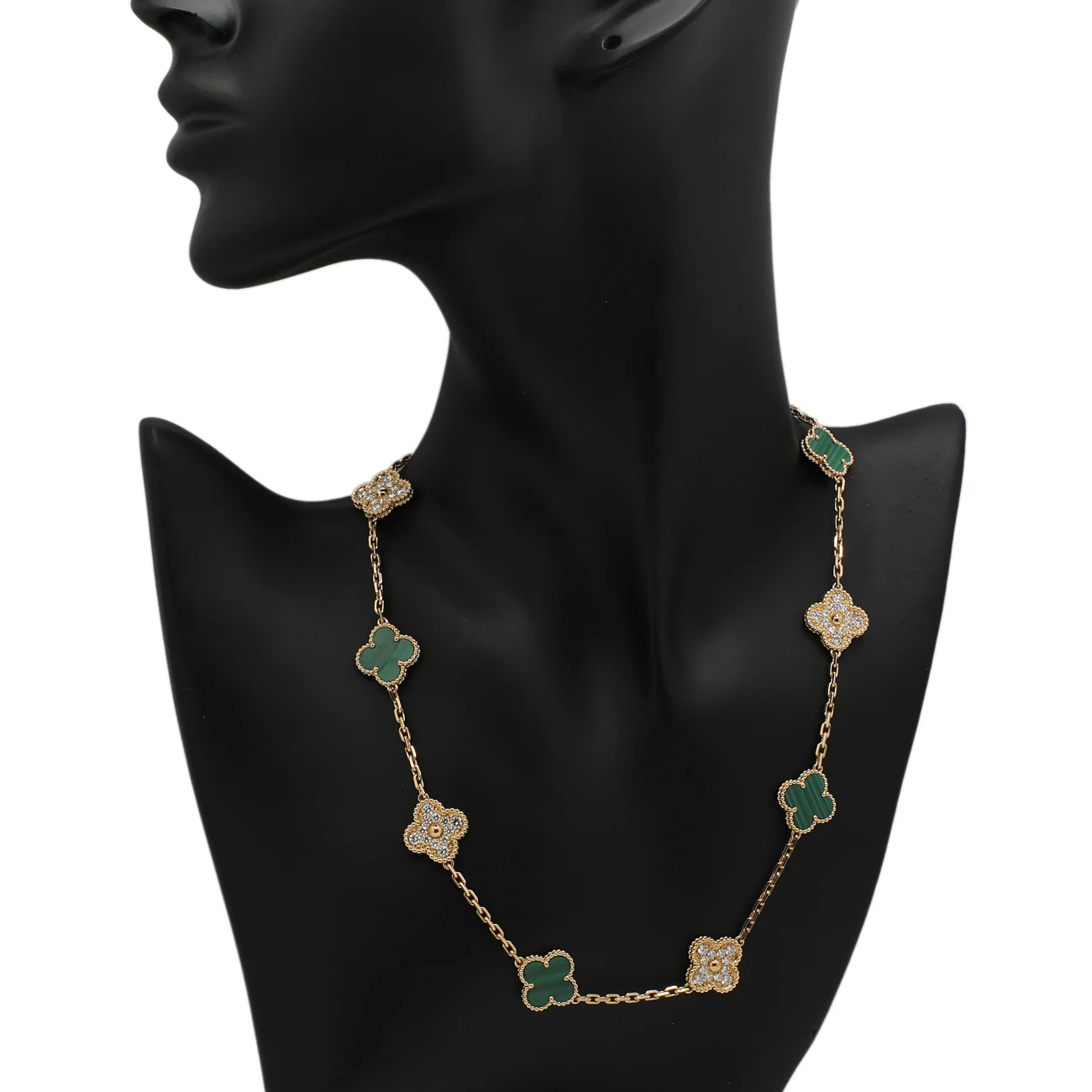 Van Cleef & Arpels 18K Yellow Gold 10 Motifs Vintage Alhambra Necklace - Image 4