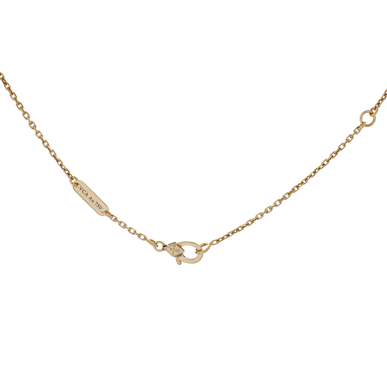 Van Cleef & Arpels 18K Yellow Gold Carnelian Vintage Alhambra Pendant - Image 2