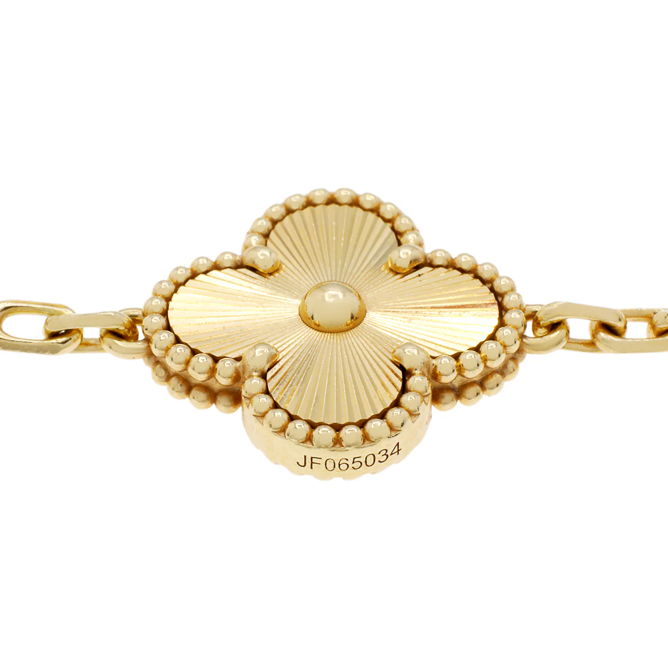 Van Cleef & Arpels 18K Yellow Gold Diamond 5 Motifs Vintage Alhambra Bracelet - Image 4