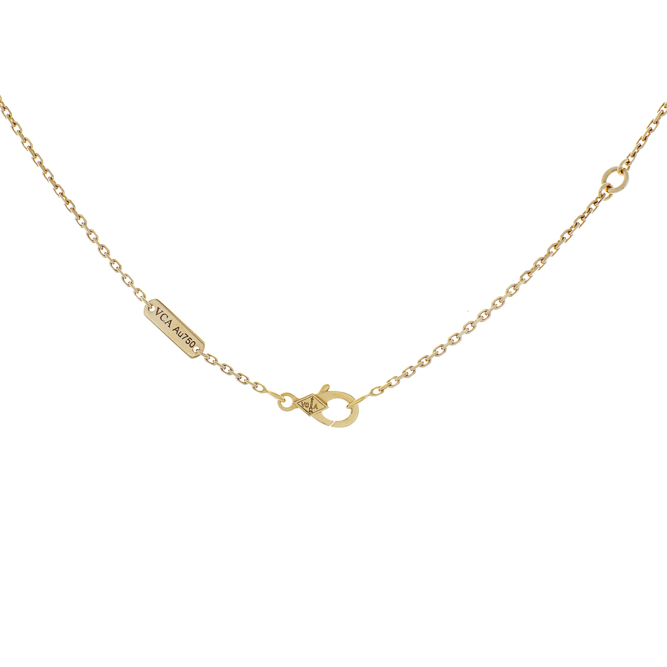 Van Cleef & Arpels 18K Yellow Gold Diamond Vintage Alhambra Pendant Necklace - Image 3