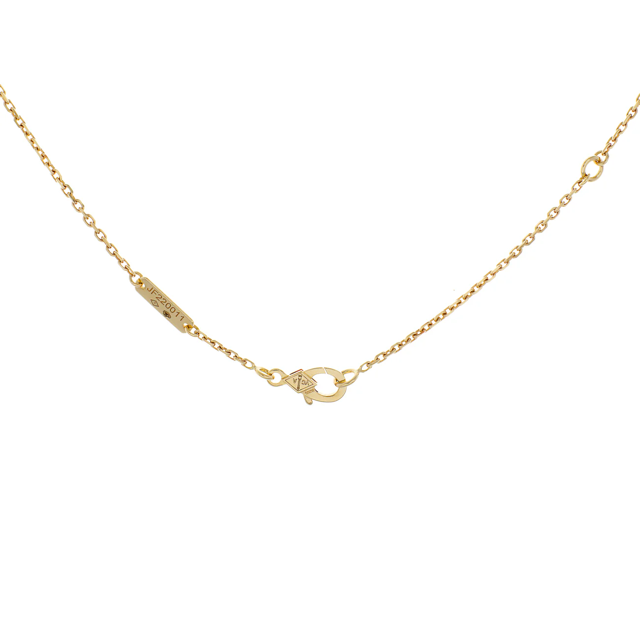 Van Cleef & Arpels 18K Yellow Gold Diamond Vintage Alhambra Pendant Necklace - Image 4
