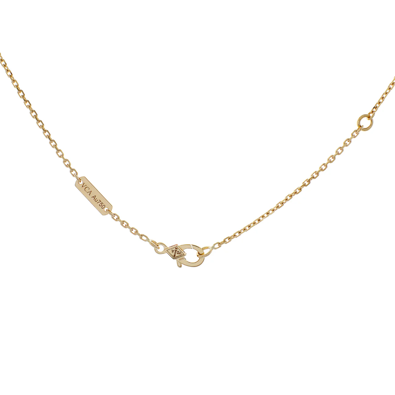 Van Cleef & Arpels 18K Yellow Gold & Onyx Vintage Alhambra Pendant Necklace - Image 2
