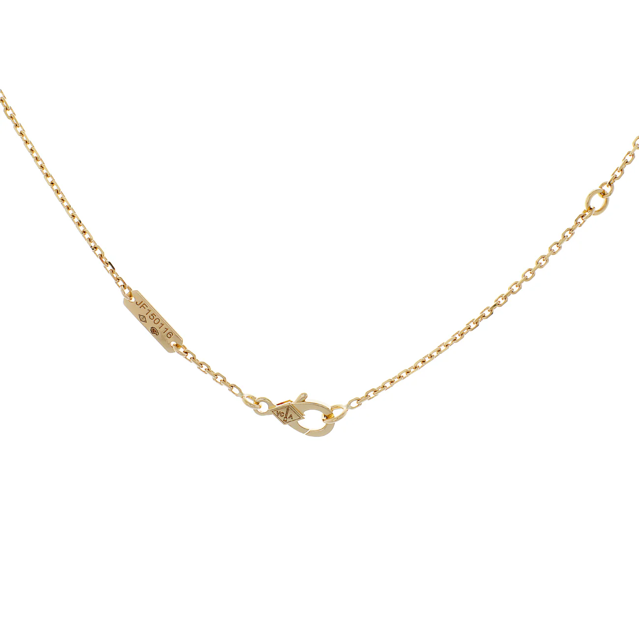 Van Cleef & Arpels 18K Yellow Gold & Onyx Vintage Alhambra Pendant Necklace - Image 3