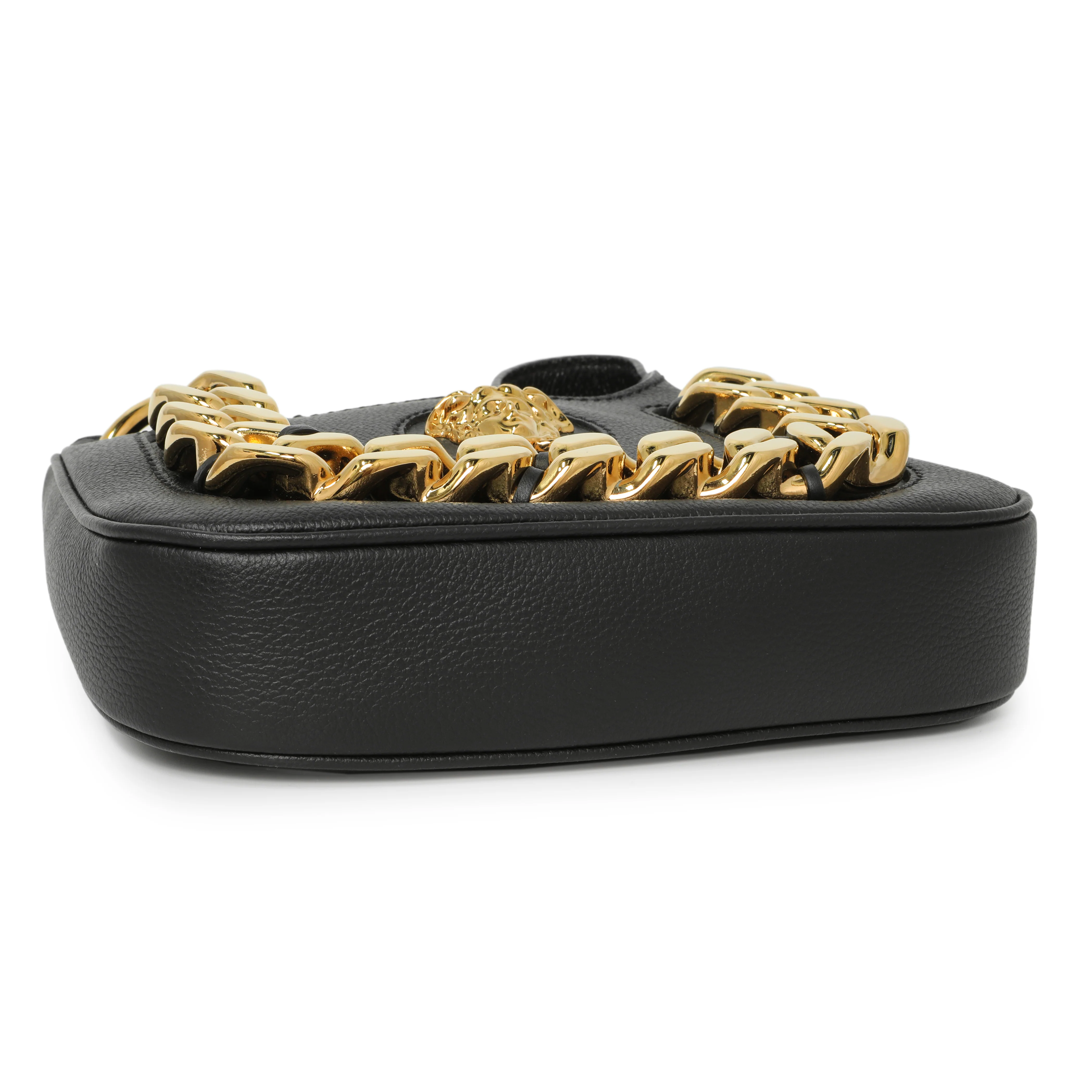 Versace Black Calfskin La Medusa Mini Chain Hobo - Image 3