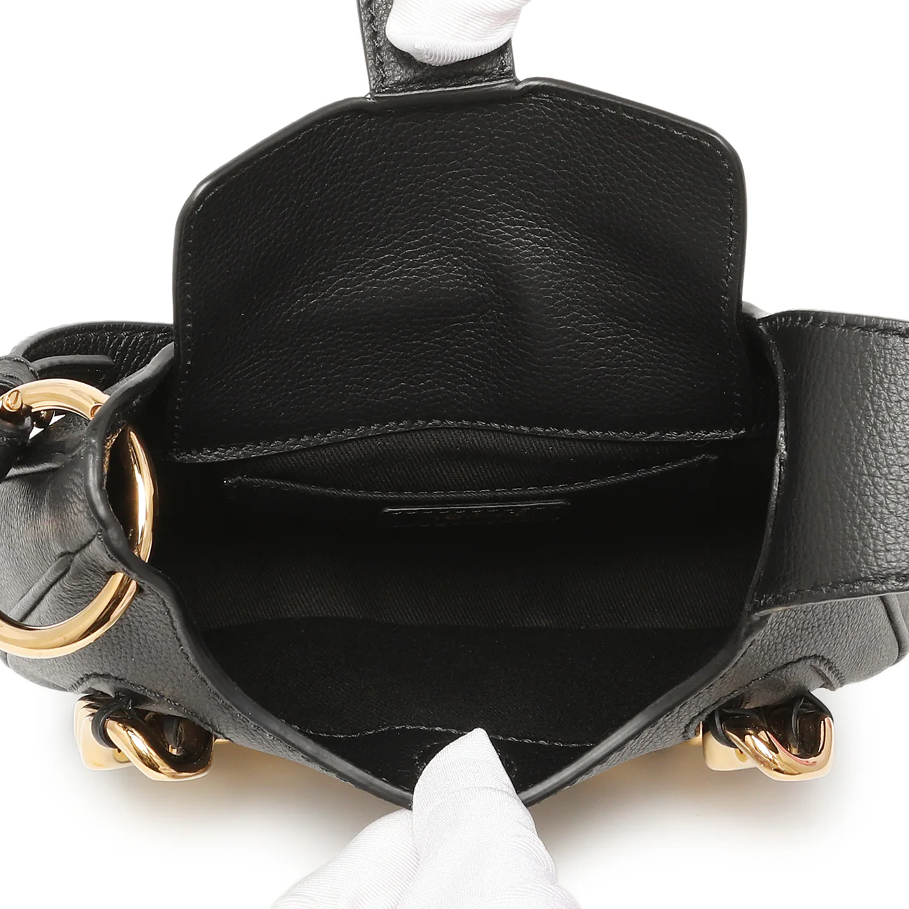 Versace Black Calfskin La Medusa Mini Chain Hobo - Image 4