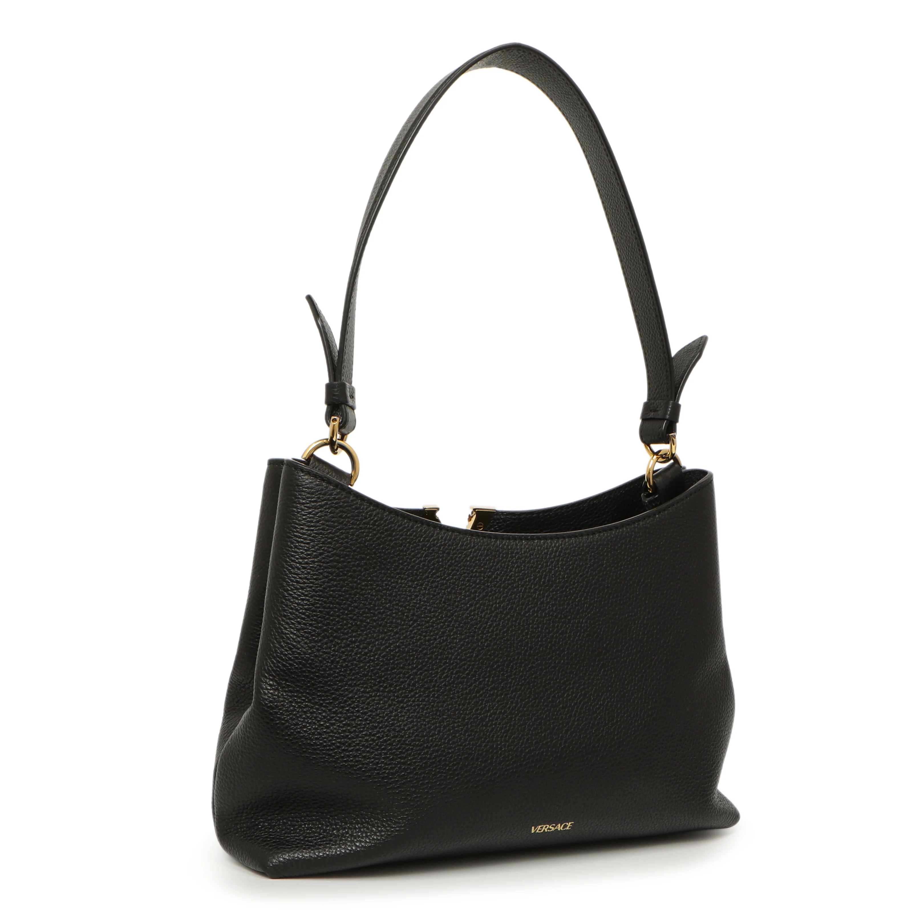 Versace Black Calfskin Virtus Hobo - Image 2