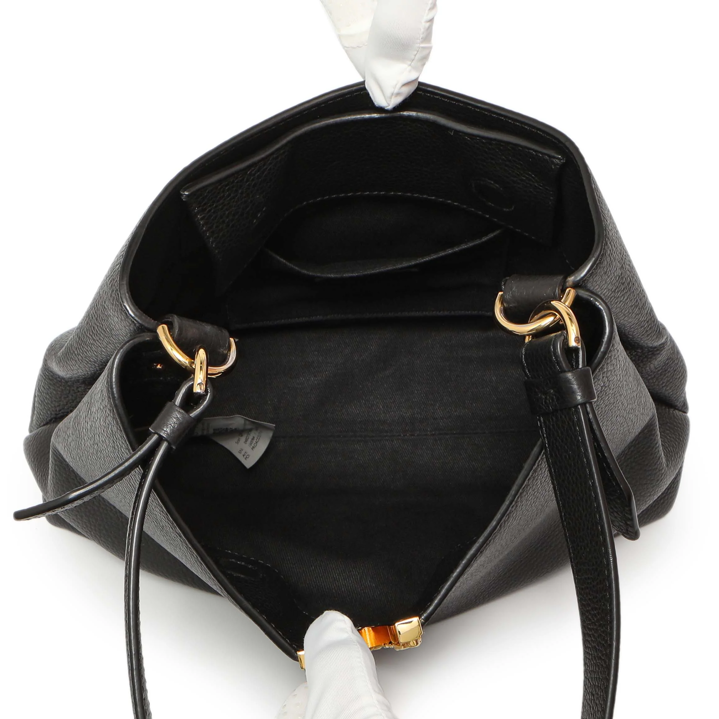 Versace Black Calfskin Virtus Hobo - Image 4