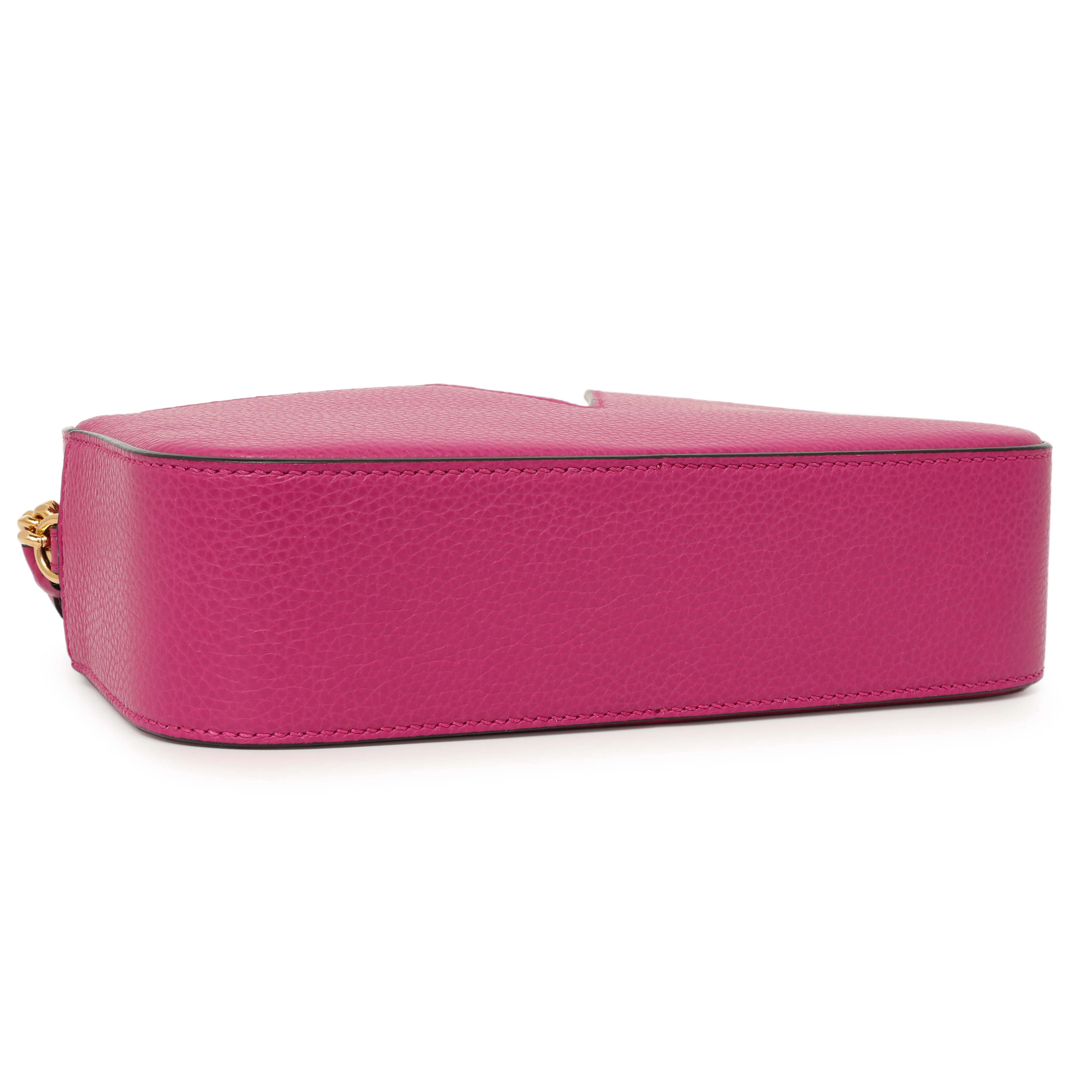 Versace Fuchsia Calfskin Small Virtus Camera Bag - Image 3