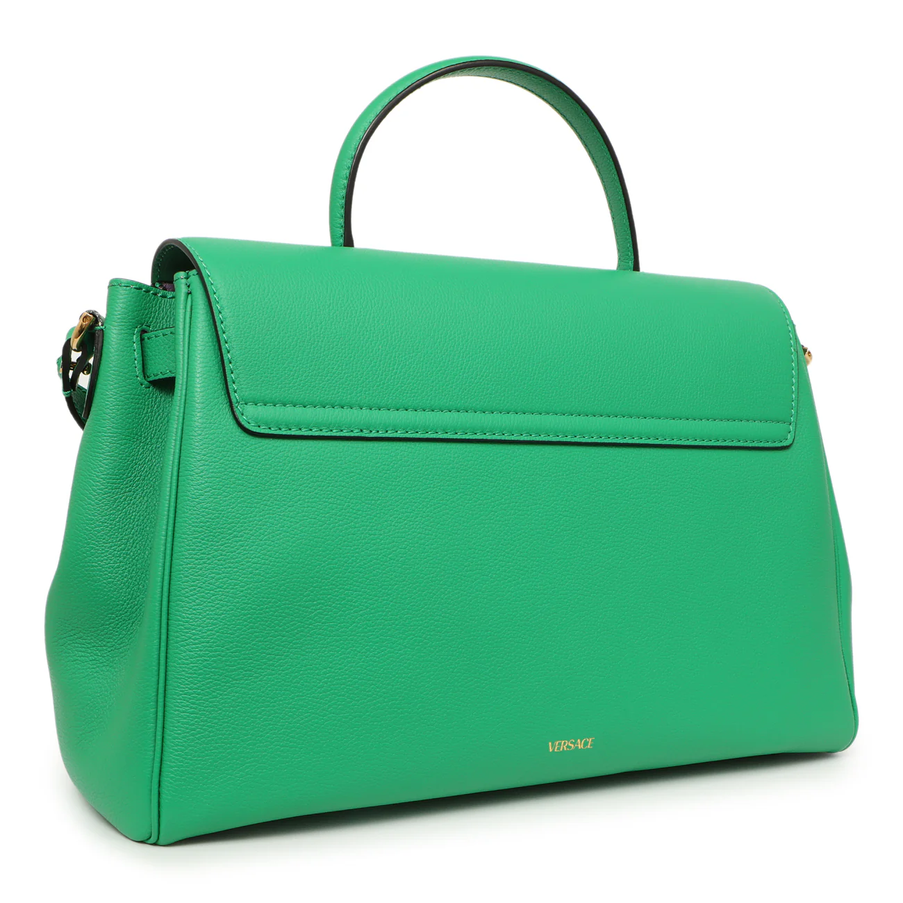 Versace Green Calfskin Large La Medusa Top Handle - Image 2