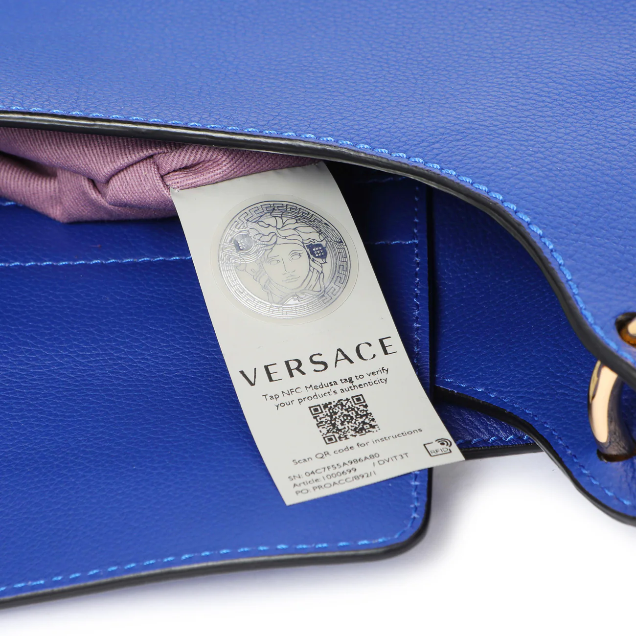 Versace Lapis Calfskin La Medusa Medium Hobo Crossbody - Image 7