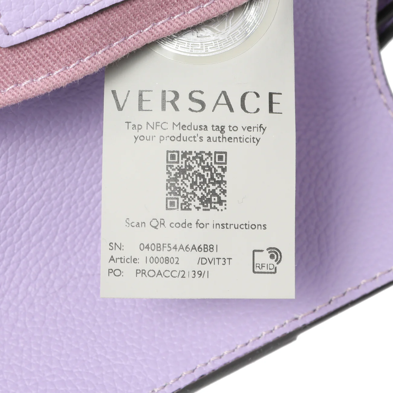 Versace Lilac Calfskin La Medusa Small Hobo Crossbody - Image 6