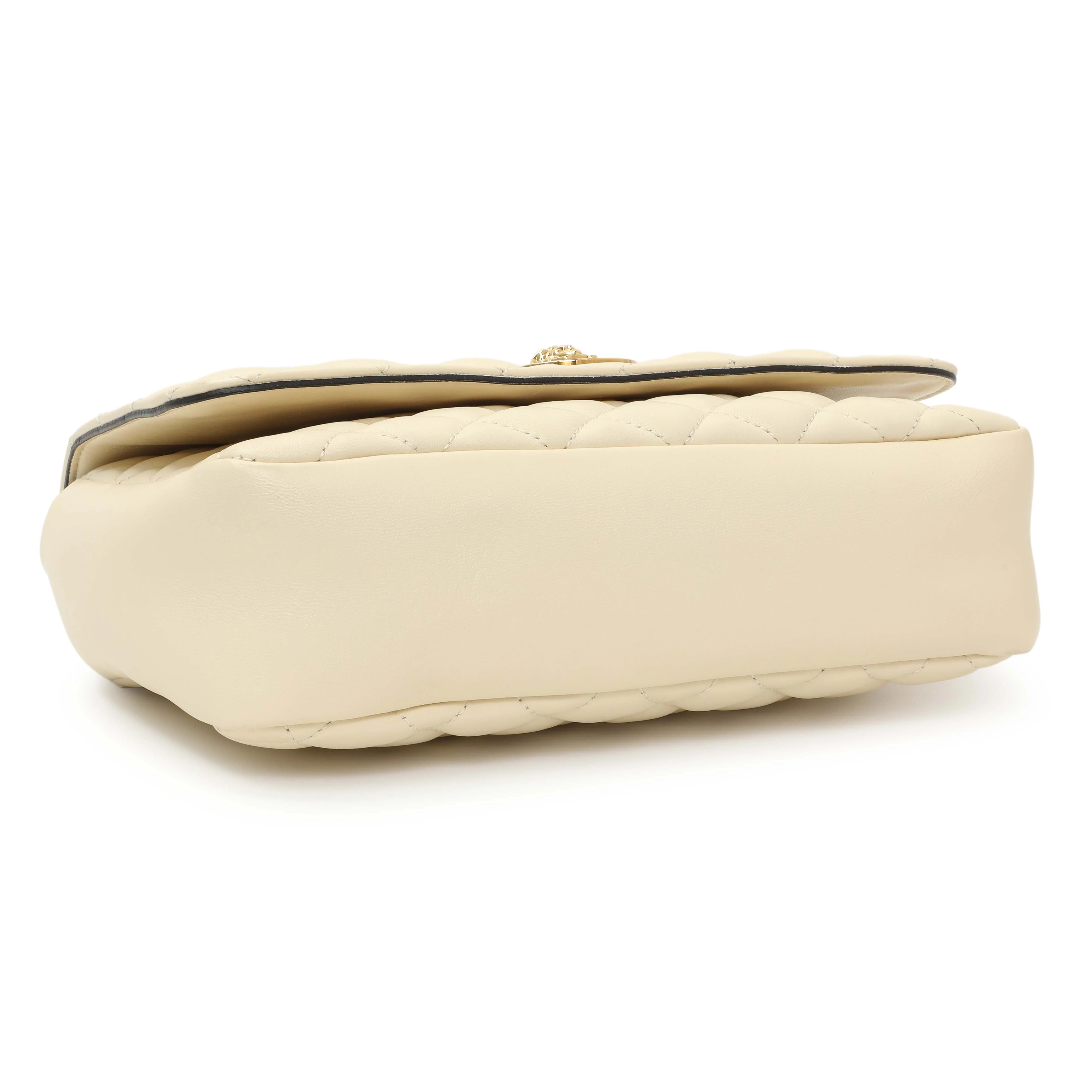 Versace White Nappa Quilted La Medusa Chain Crossbody - Image 3