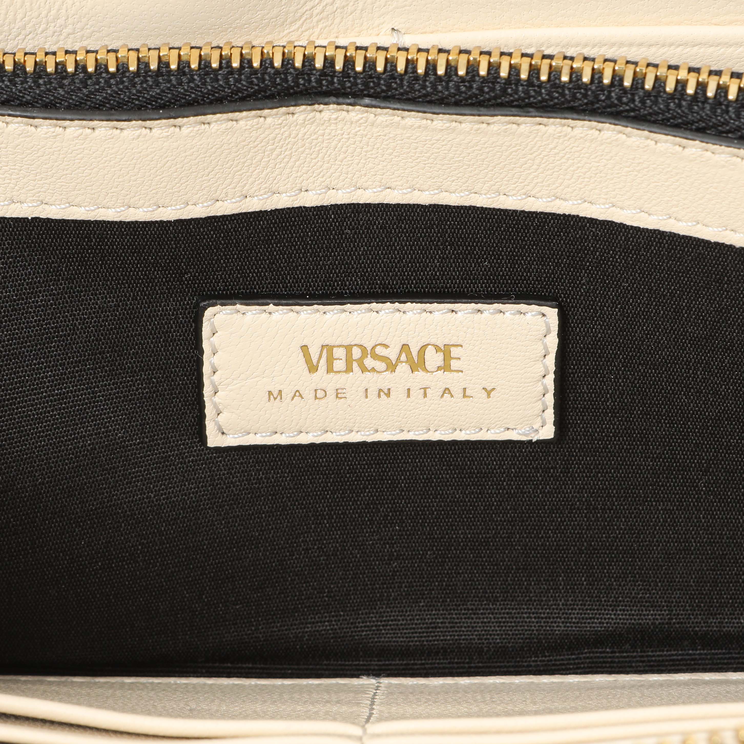 Versace White Nappa Quilted La Medusa Zip Around Wallet - Image 5