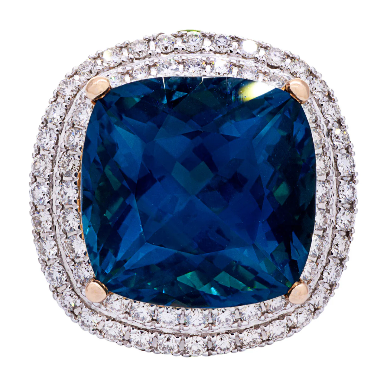 Zorab 18K Rose Gold Fantasia Topaz Sapphire Diamond Ring