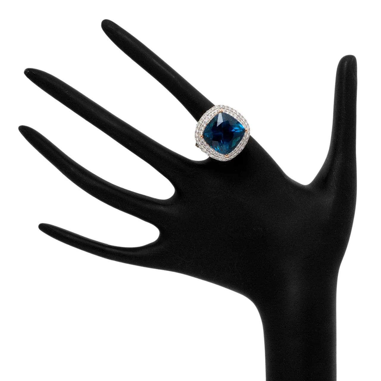 Zorab 18K Rose Gold Fantasia Topaz Sapphire Diamond Ring - Image 4